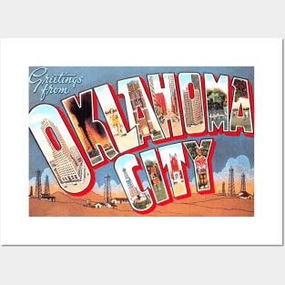 Greetings from Oklahoma City, Oklahoma - Vintage Large Letter Postcard Posters and Art